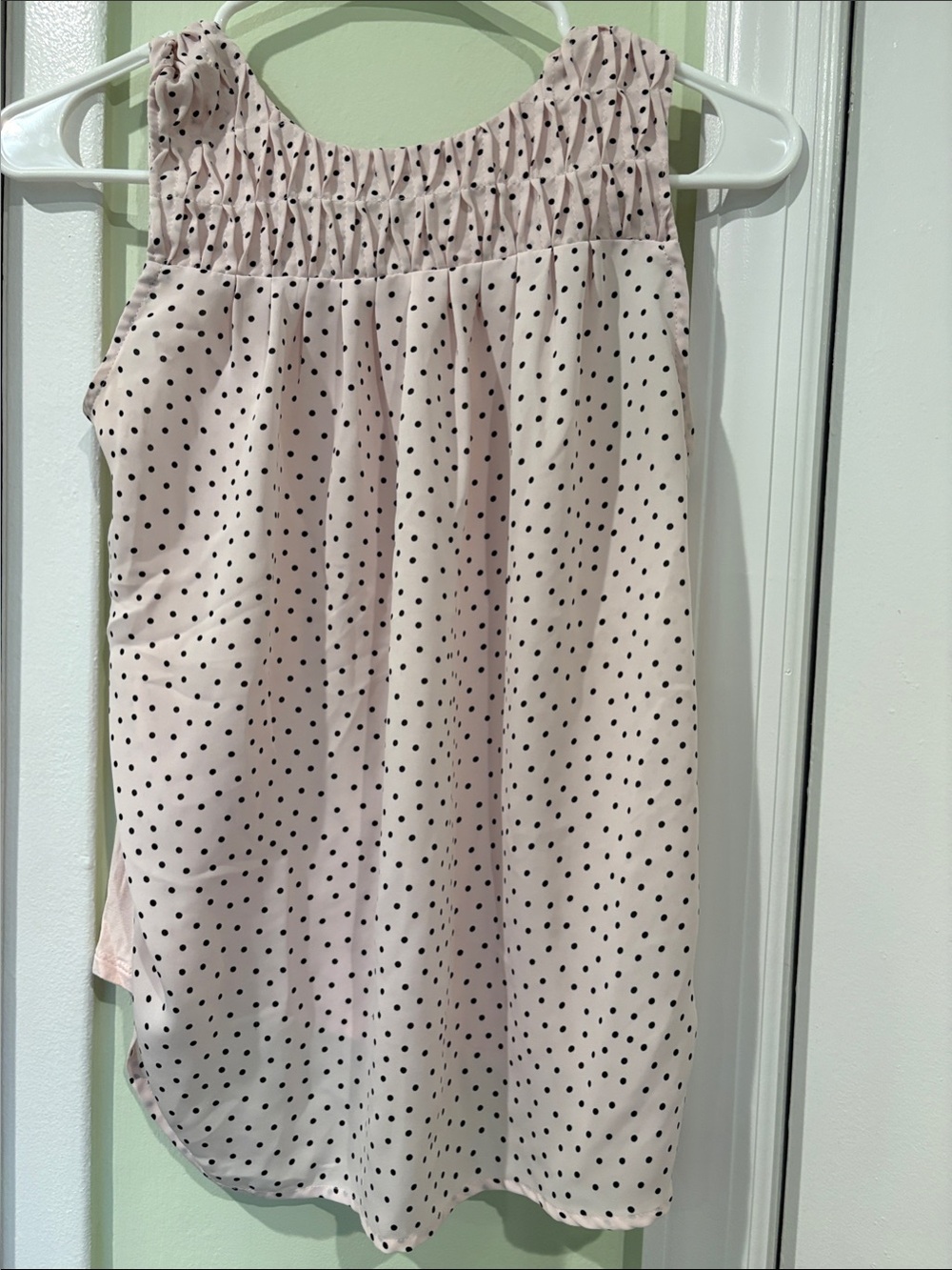 Sleeveless Polka Dot Blouse